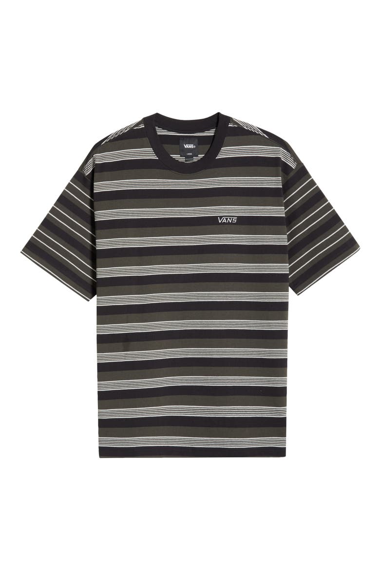 Pismo Stripe Knit T-Shirt, Alternate, color, BLACK