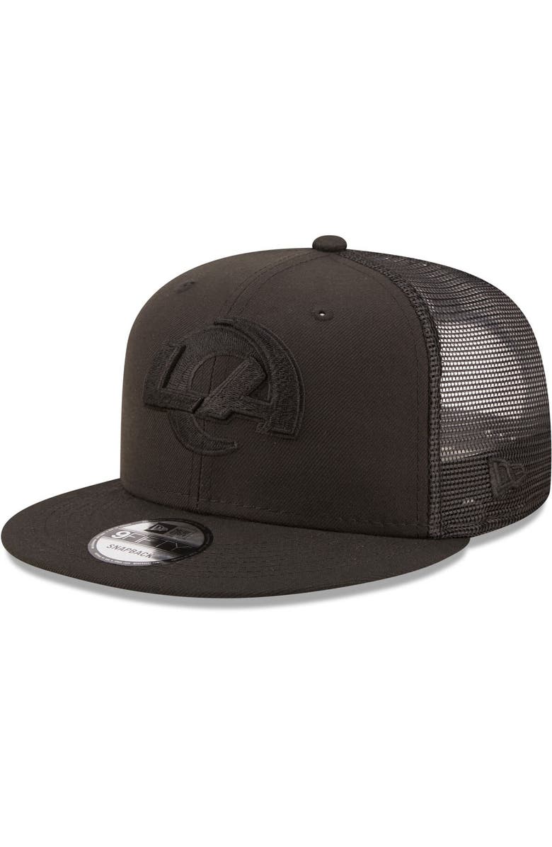 New Era Men's New Era Black Los Angeles Rams Classic 9FIFTY Trucker Snapback Hat, Main, color, 