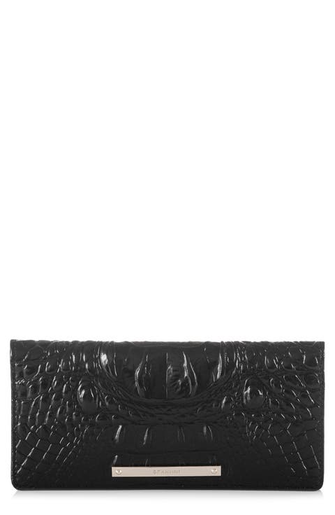 'Ady' Croc Embossed Continental Wallet