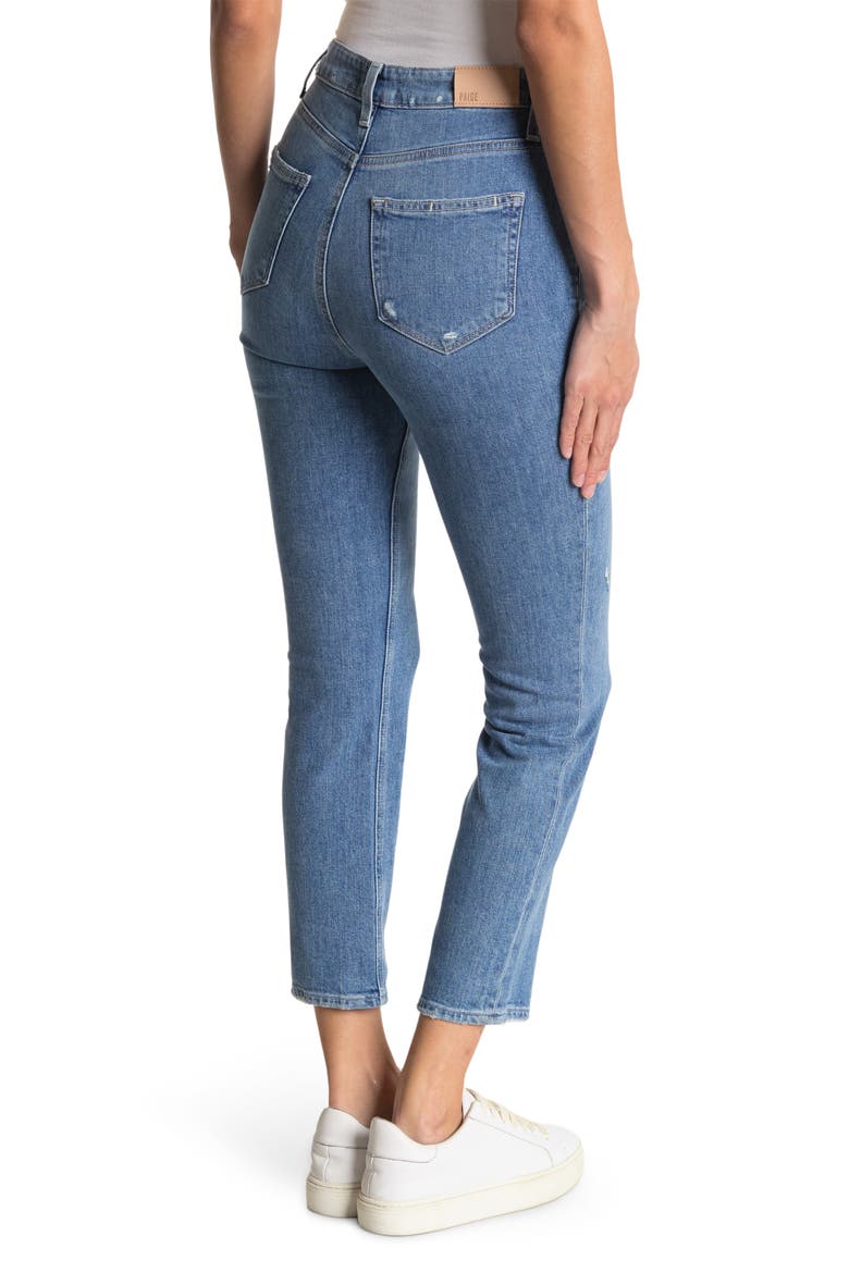 Sarah Ripped High Waist Slim Straight Leg Jeans, Alternate, color, CAPULET DESTRUCTED