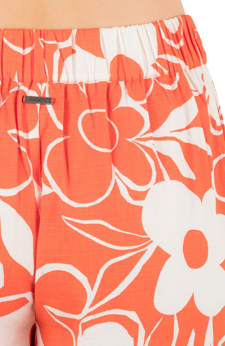 Hurley Daisy Floral Wide Leg Pants, Alternate, color, Terracotta