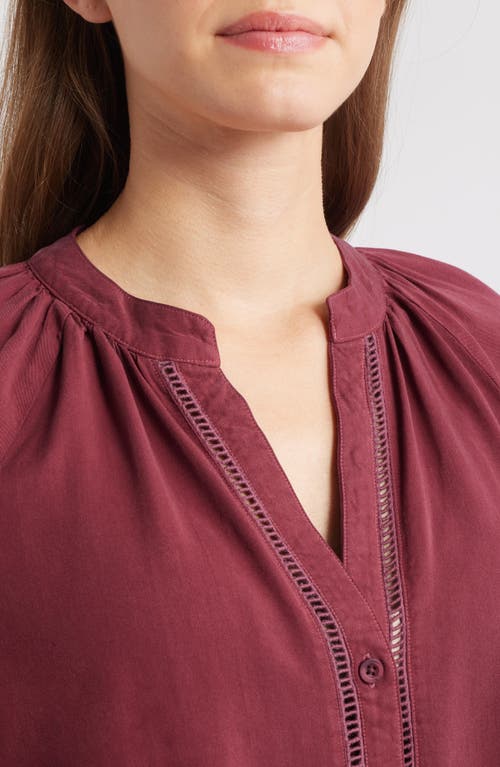 Cloth & Stone Shirred Button-up Shirt In Brown