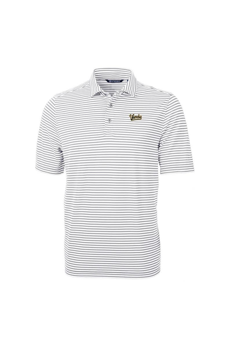 Cutter & Buck Men's Cutter & Buck Gray Vanderbilt Commodores Big & Tall Virtue Eco Pique Stripe Recycled DryTec Polo, Alternate, color, 