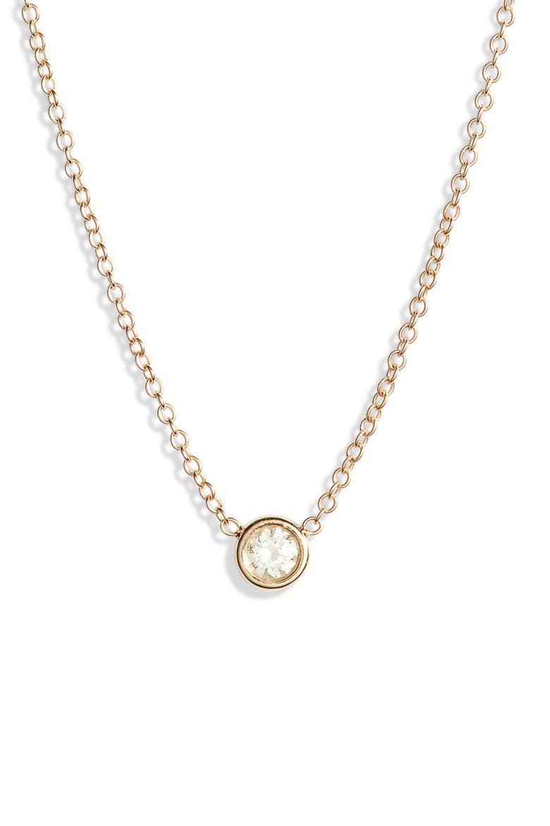 Bezel Diamond Pendant Necklace, Main, color, GOLD/ DIAMOND