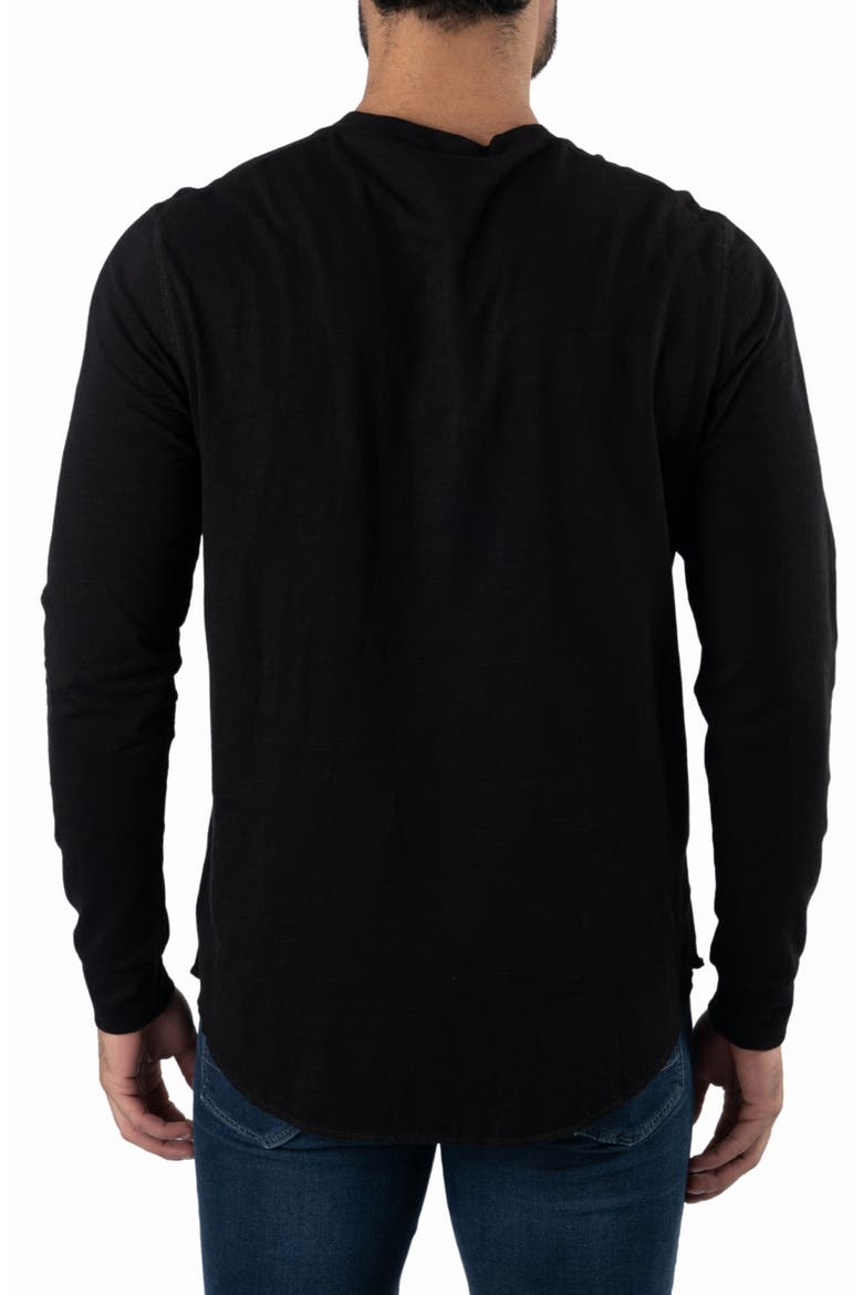 Long Sleeve Henley T-Shirt, Alternate, color, BLACK