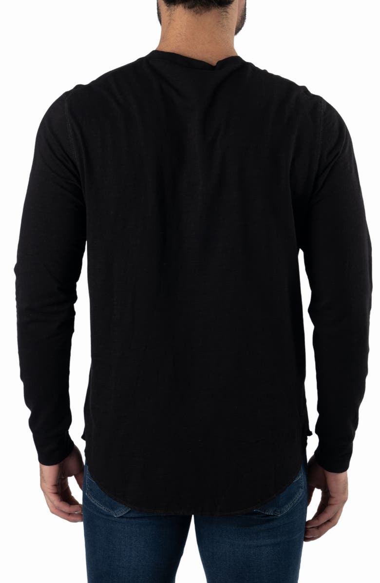 Jared Lang Long Sleeve Henley T-Shirt, Alternate, color, Black