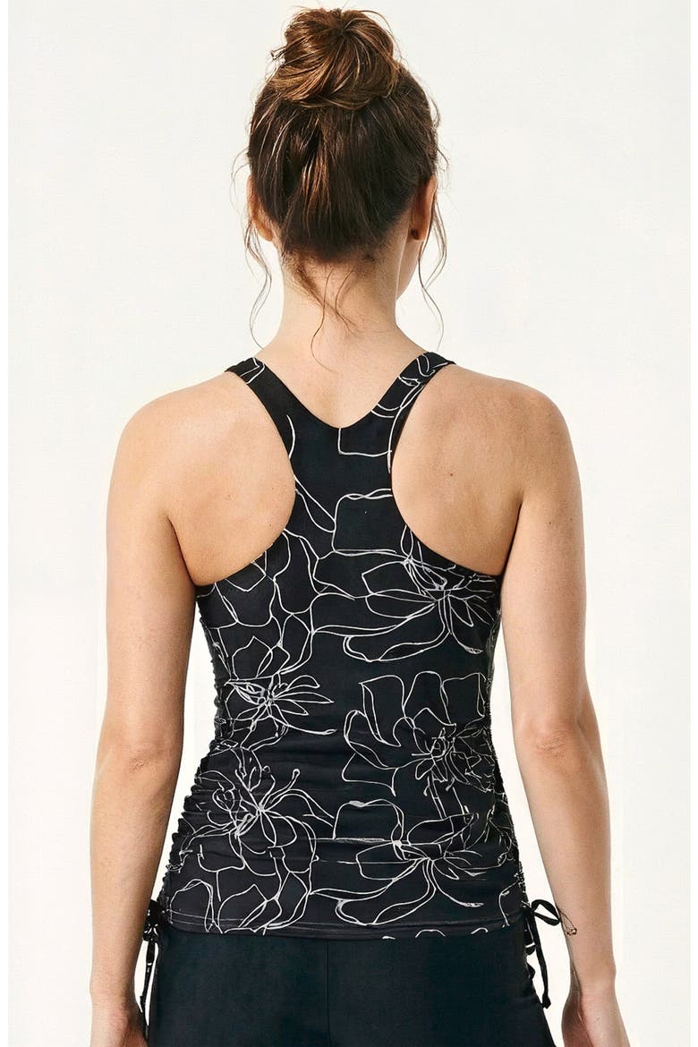 Maya Tankini Swim Top With Removable Cups, Alternate, color, Black Floral