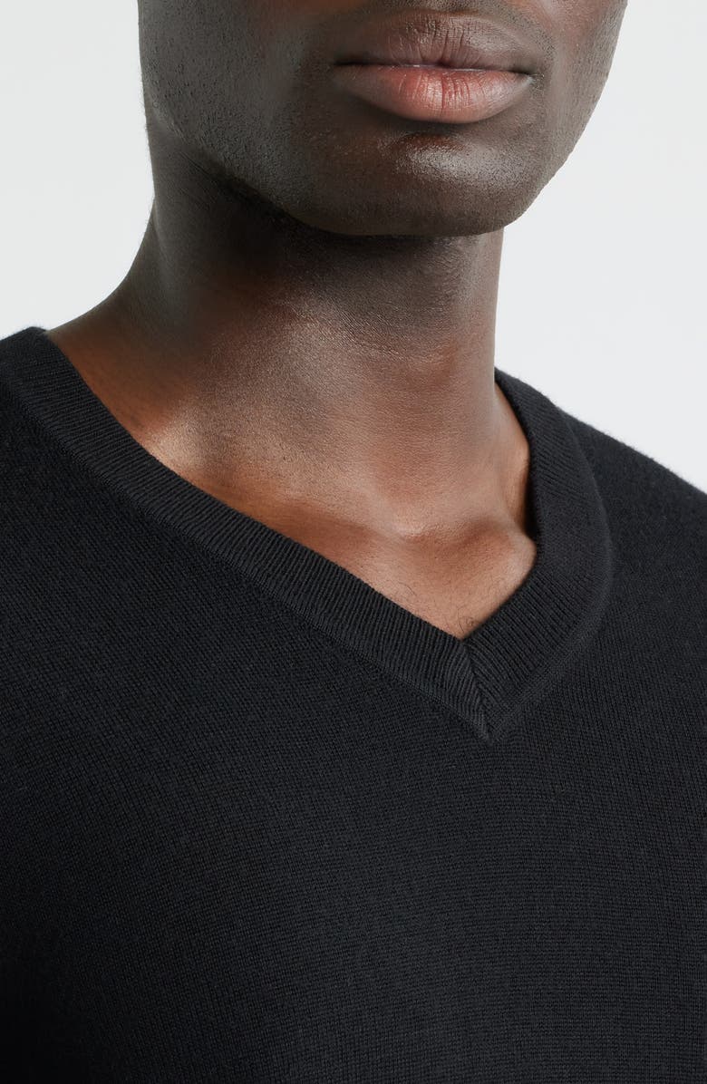 Nordstrom Merino Wool V-Neck Sweater, Alternate, color, Black Caviar
