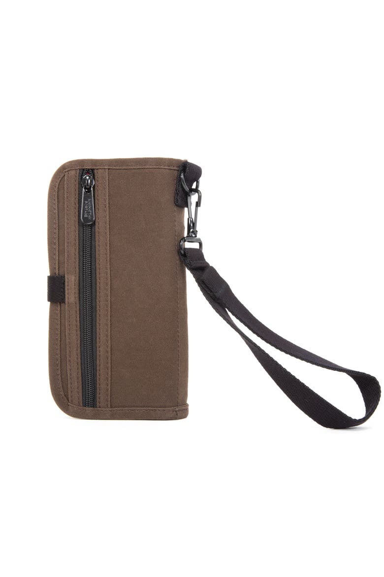Waxed Nylon Continental Wallet, Alternate, color, Dark Brown