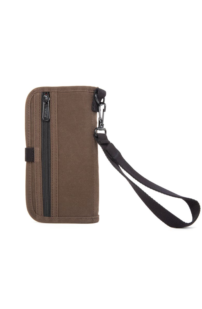 Manhattan Portage Waxed Nylon Continental Wallet, Alternate, color, Dark Brown