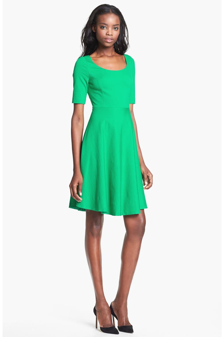 'jada' stretch fit & flare dress, Main, color, BERYL GREEN