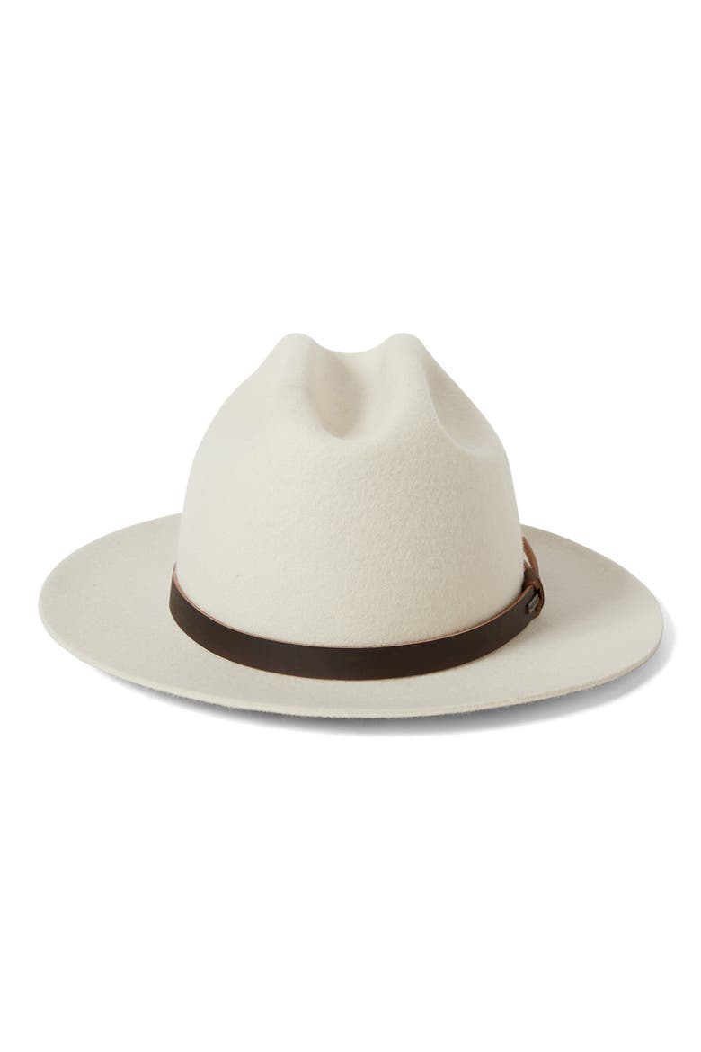 Hitch Ranch Wool Felt Fedora, Alternate, color, OFF WHITE