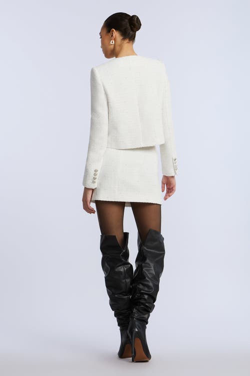 Bcbg Tweed Chasseur Jacket In White