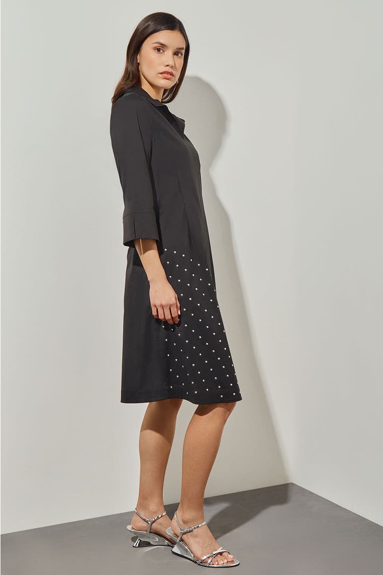 Knee Length Shift Dress, Alternate, color, Black