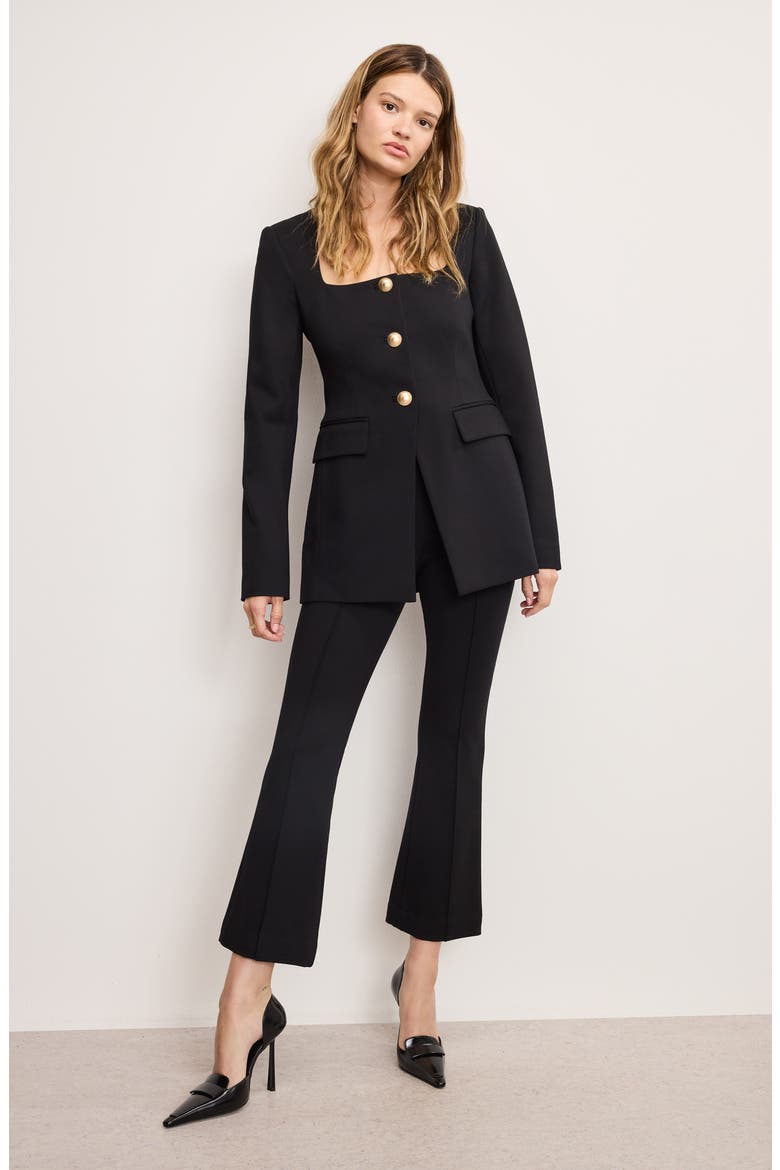Stretch Ponte Sculpt Blazer, Alternate, color, BLACK001