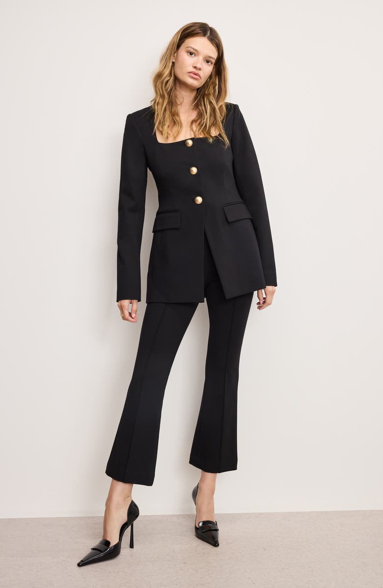 Good American Stretch Ponte Sculpt Blazer, Alternate, color, Black001