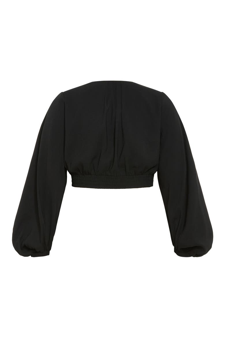 Selene Keyhole Crop Top, Alternate, color, BLACK