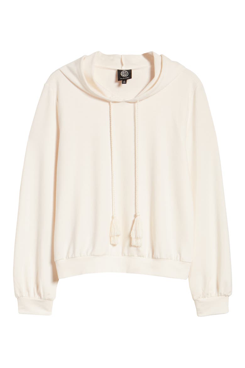Tassel Tie Pullover Hoodie, Alternate, color, IVORY