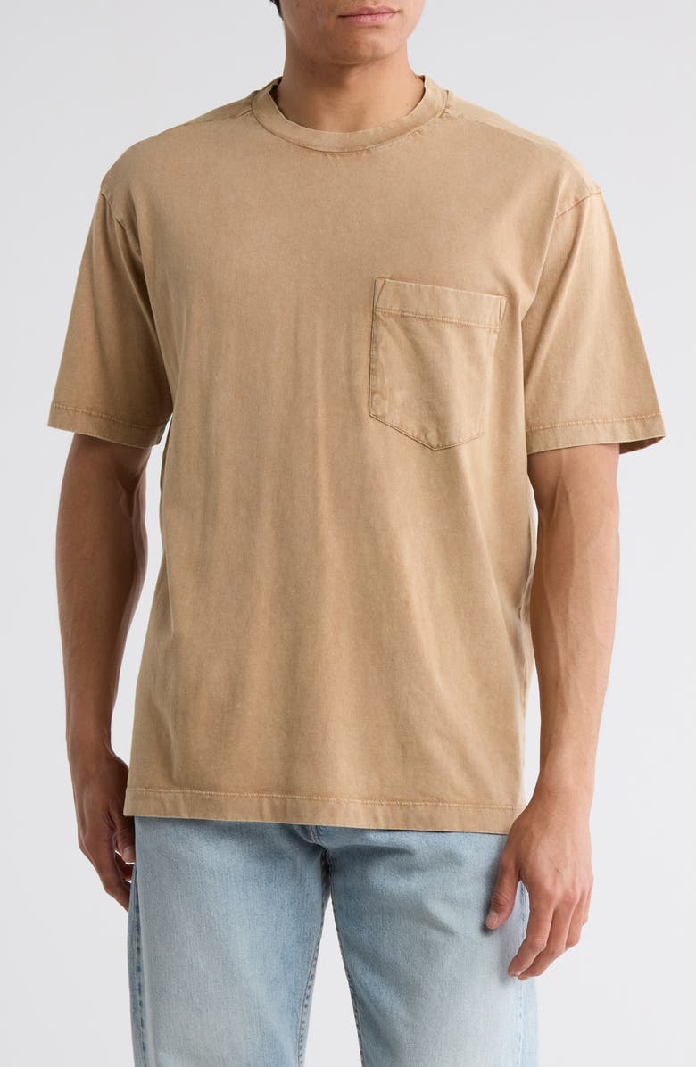 Abound Acid Wash Pocket T-Shirt, Main, color, Tan Cartouche