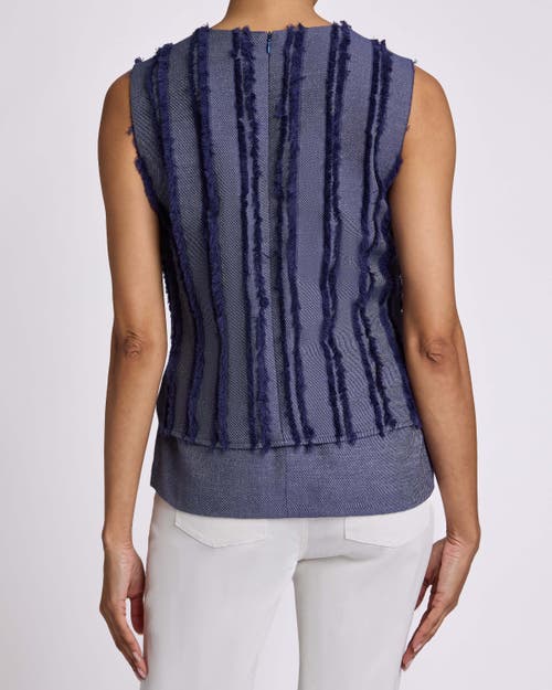 Santorelli Caterina Sleeveless Top With Zipper Detail In Marine Blue
