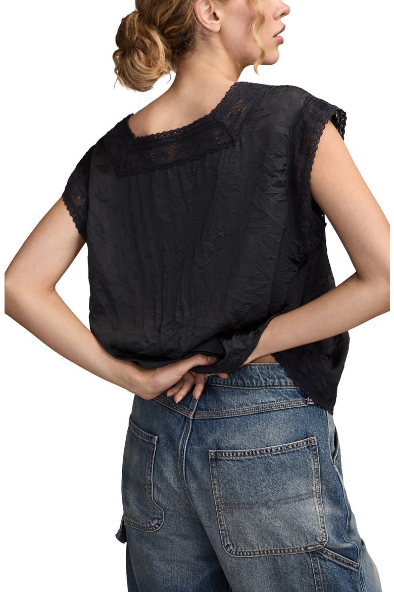 Lace Cap Sleeve Shirt, Alternate, color, INDIA INK