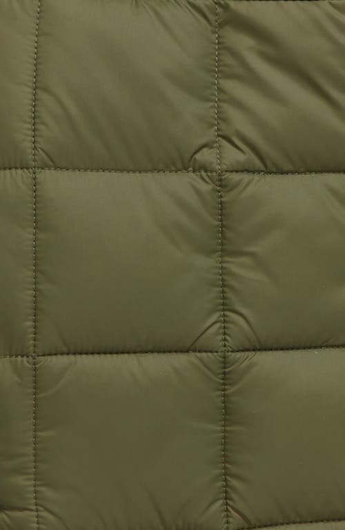 Save The Duck Kids' Tommy Lauren Faux Fur Lined Quilted Jacket In Green