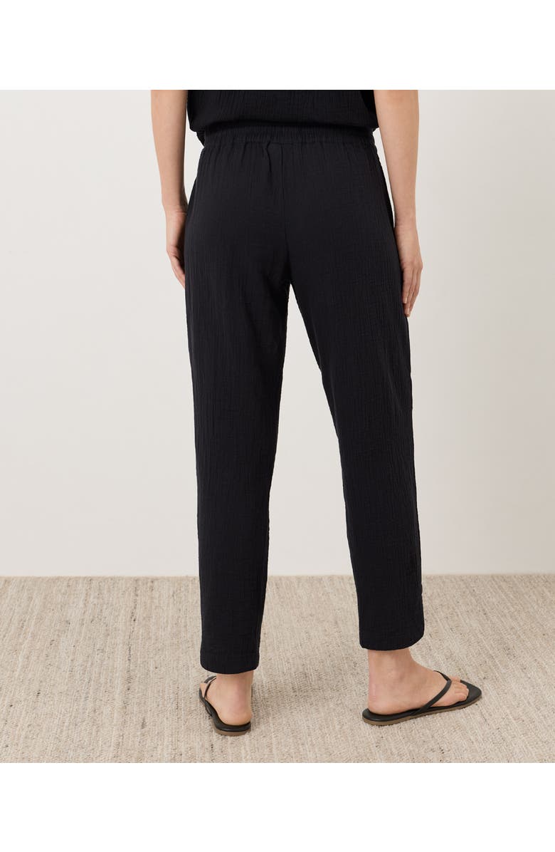 Pact Organic Cotton Coastal Double Gauze Tapered Pull-On Pant, Alternate, color, Jet Black