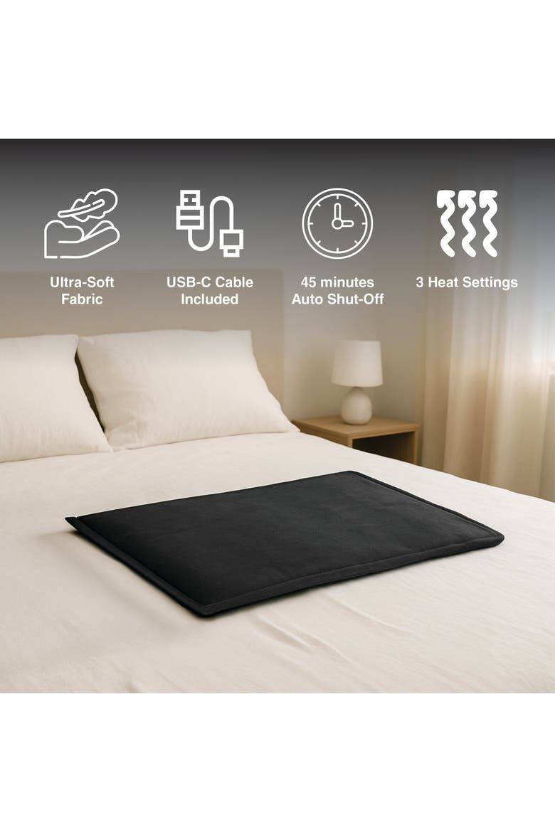 LED Fast Charging Power Bank & Extra Large Electric Heating Pad, Alternate, color, Black
