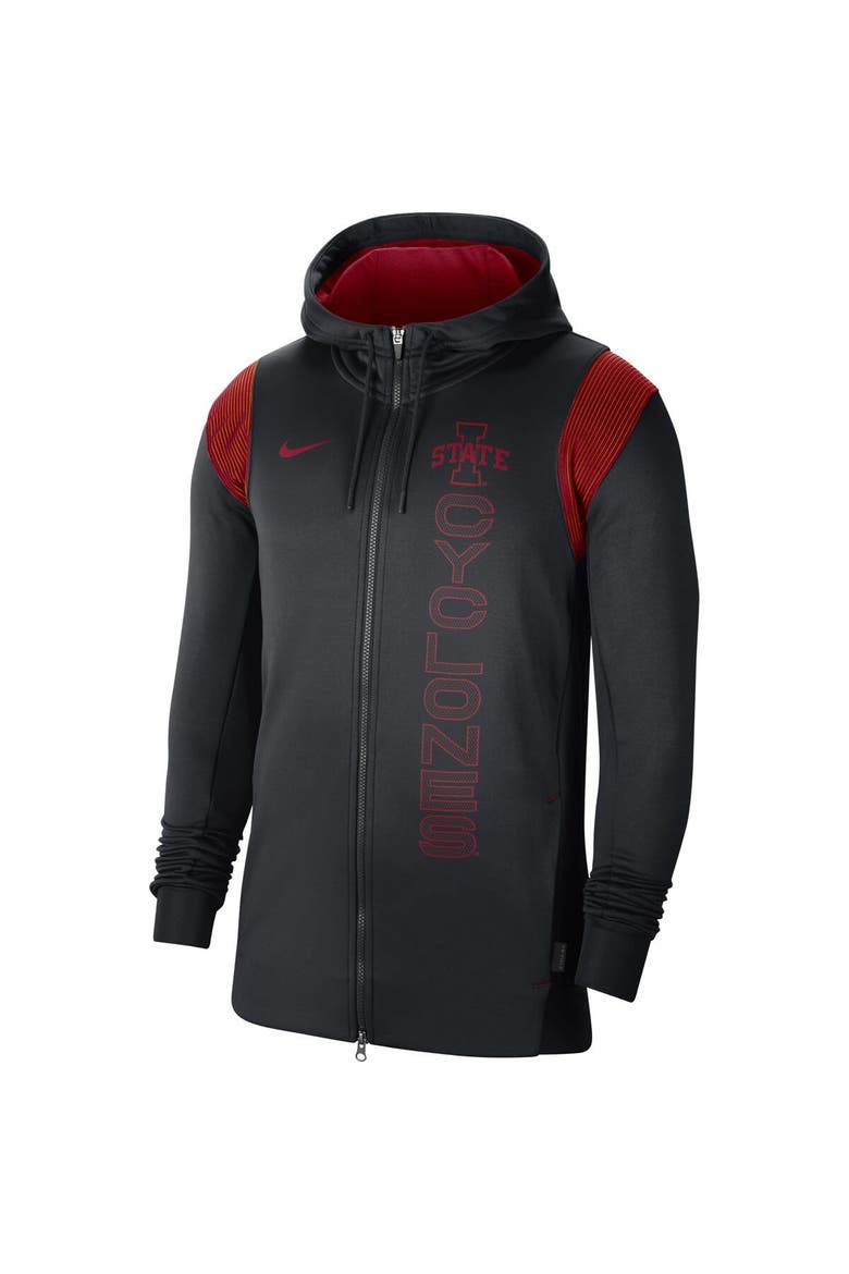 Men's Nike Black Iowa State Cyclones 2021 Sideline Performance Full-Zip Hoodie, Alternate, color, Black