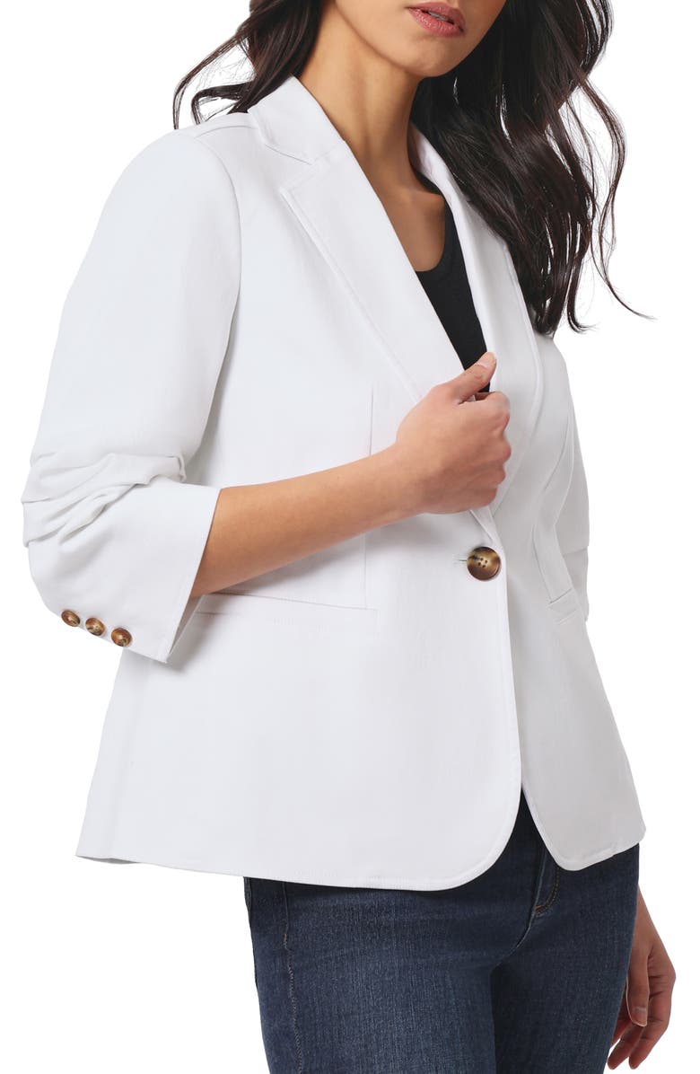 Jones New York City Pleat Sleeve Denim Blazer, Alternate, color,