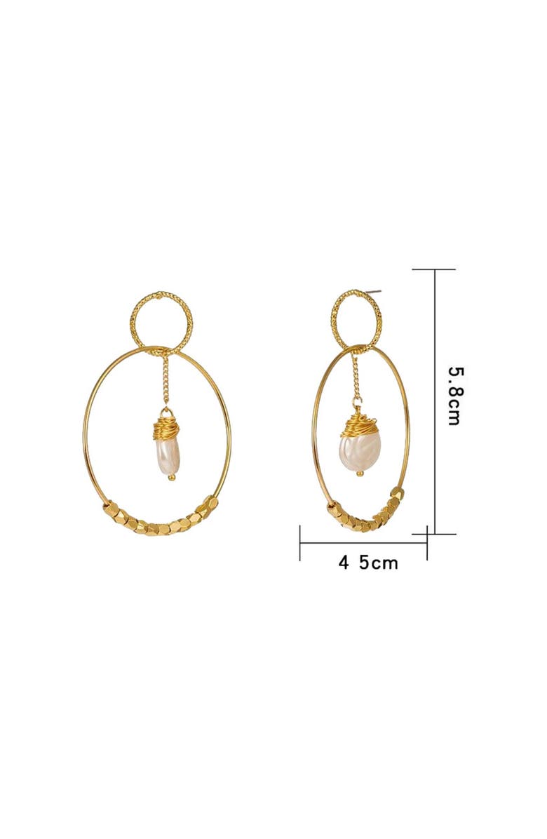 Hollywood Sensation Pearl Double Hoop Earrings, Alternate, color, Gold