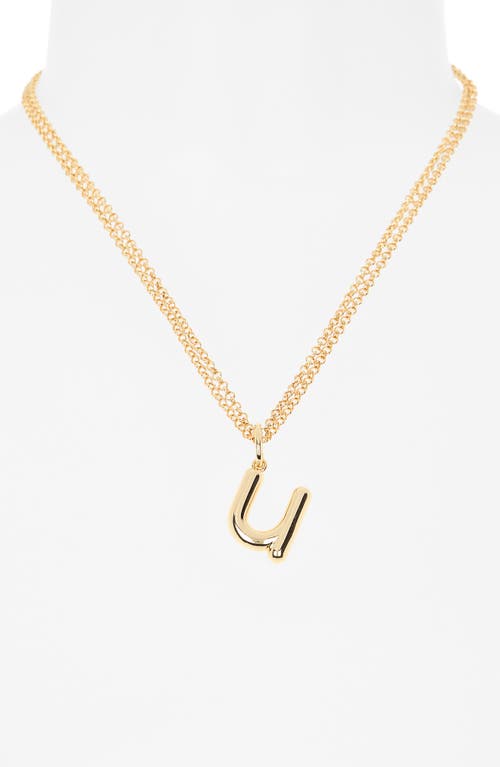 Leith Lowercase Initial Bubble Pendant Necklace In Gold