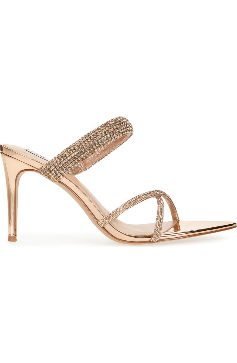 Steve Madden Camina Crystal Strap Slide Sandal, Alternate, color, Rose Gold