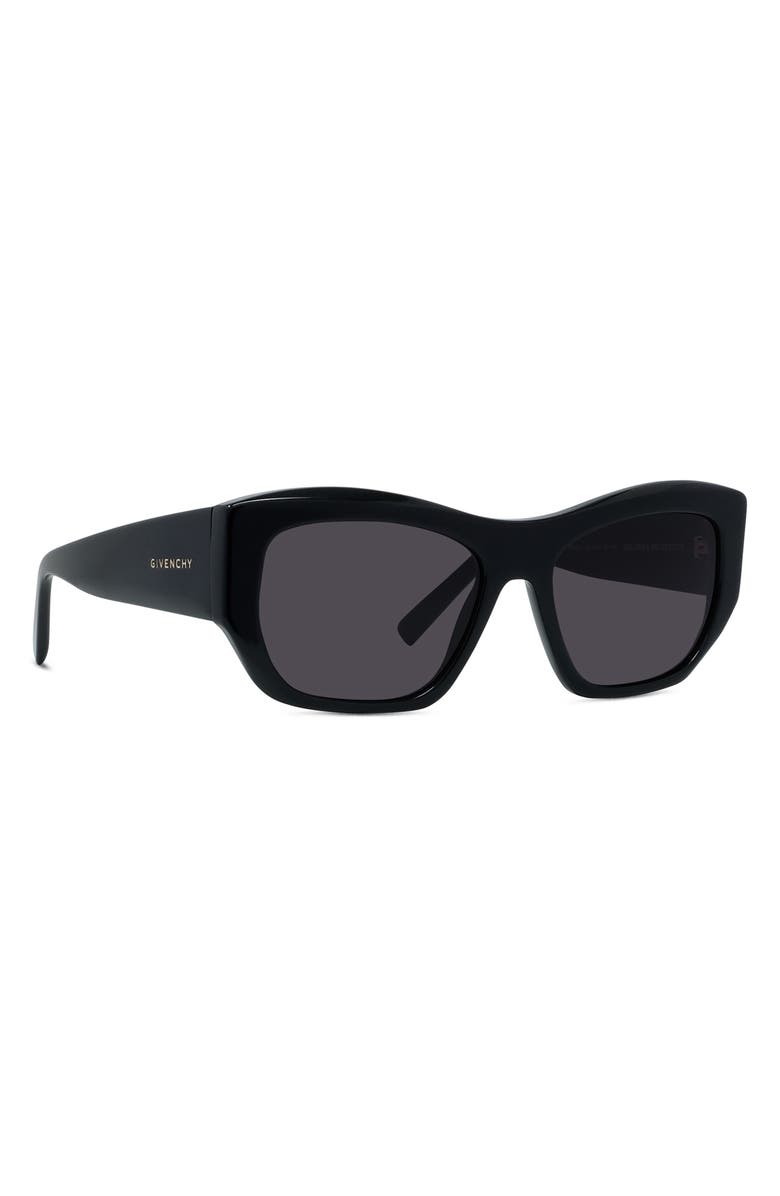 Givenchy GV Day Square Sunglasses, Alternate, color, Shiny Black / Smoke