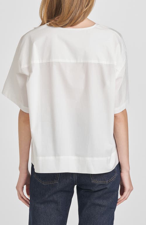 Wayf Tabitha Tie Front Woven Shirt In Ivory
