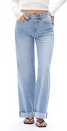 Bayeas Cuffed Straight Leg Jeans