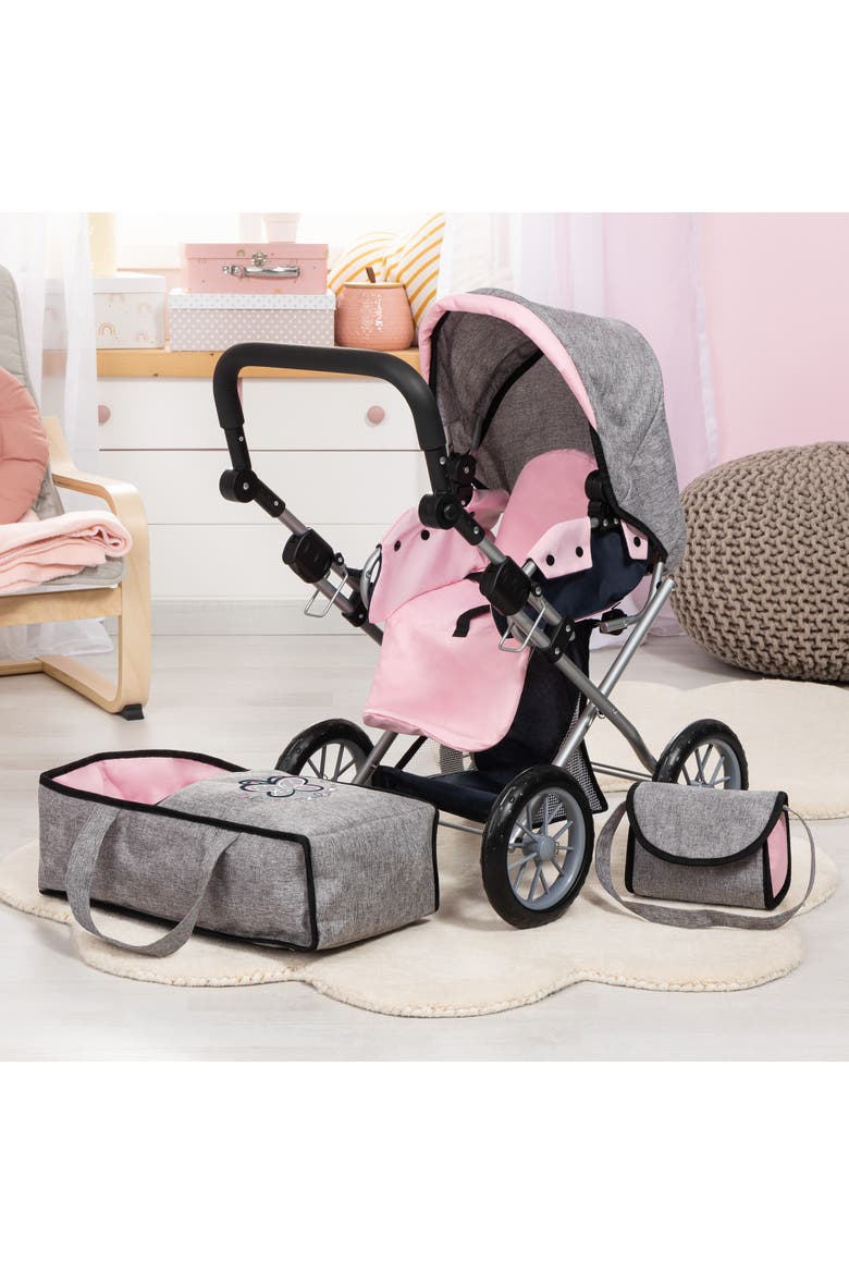 Pram City Star Grey, Pink, Butterfly Handbag, Alternate, color, Multicolored