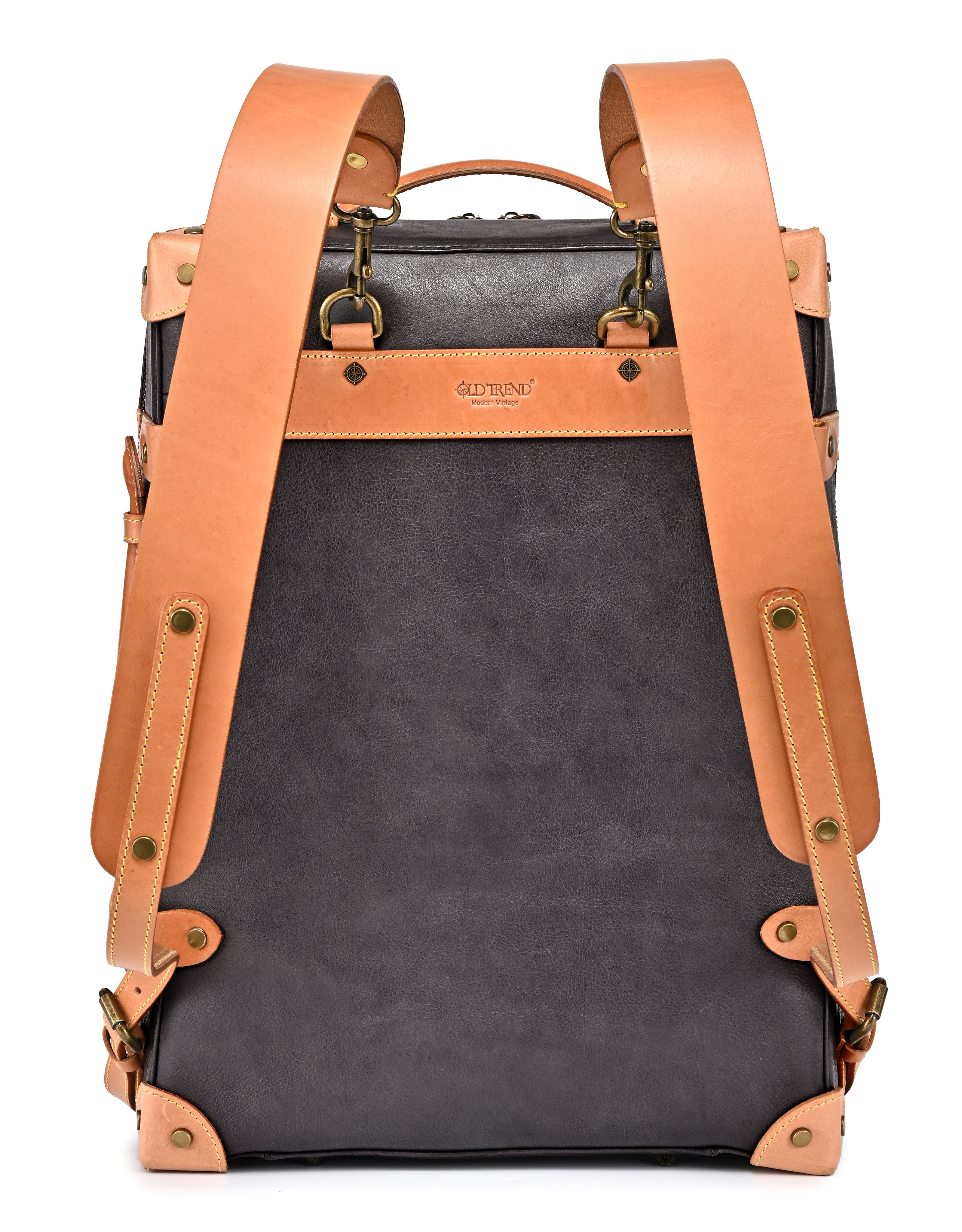 OLD TREND Speedwell Small Leather Trunk Backpack, Alternate, color, Slate