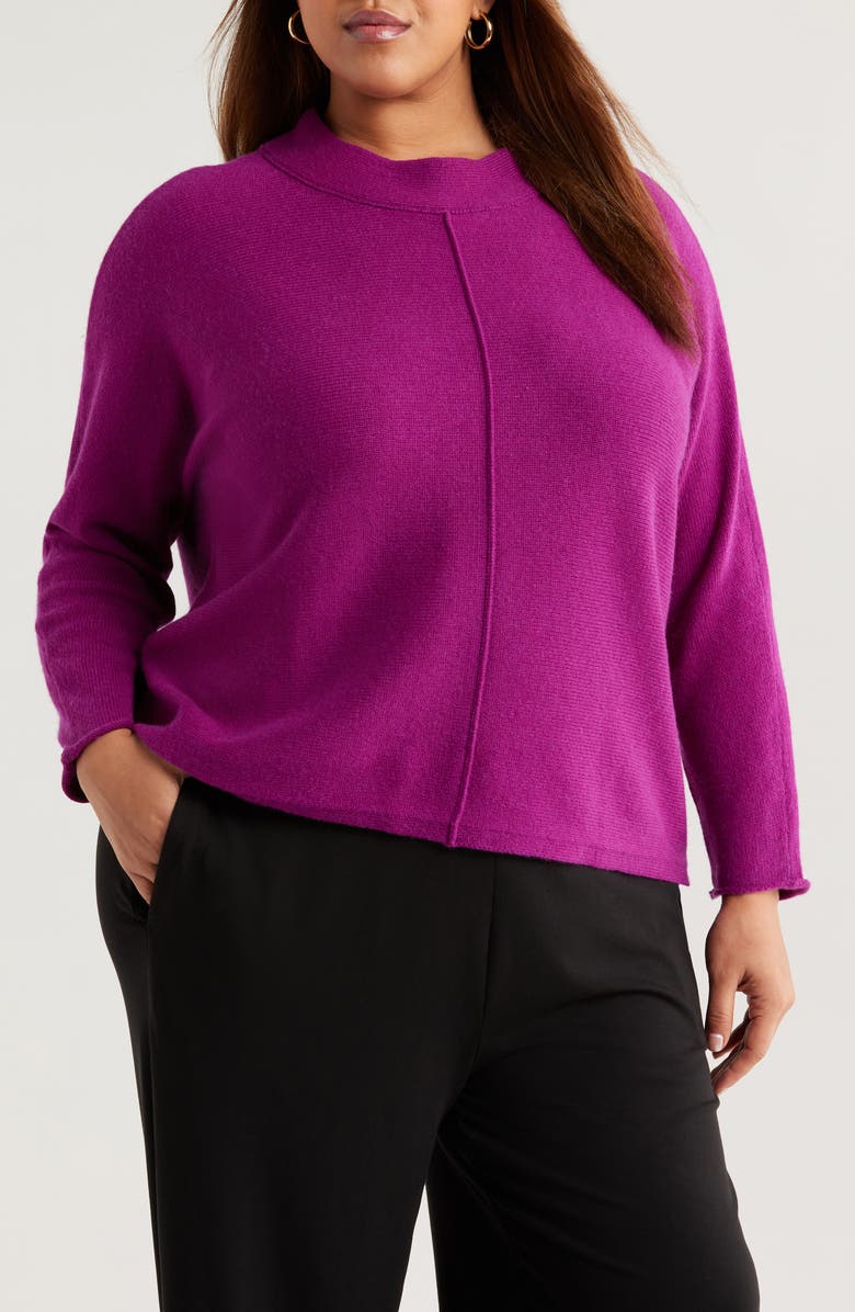 Eileen Fisher Dolman Sleeve Mock Neck Sweater, Main, color, 