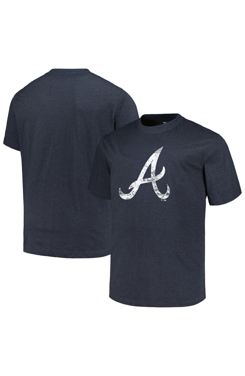 PROFILE Men's Profile Heather Navy Atlanta Braves Big & Tall Weathered Logo T-Shirt, Main, color, 