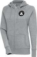 ANTIGUA Women's Antigua  Heather Gray Boston Celtics Brushed Metallic Victory Full-Zip Hoodie