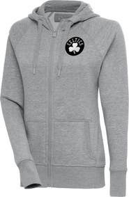 ANTIGUA Women's Antigua Heather Gray Boston Celtics Brushed Metallic Victory Full-Zip Hoodie
