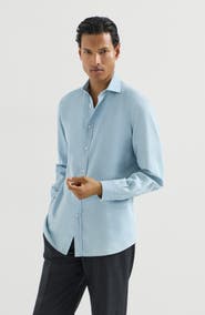 Brunello Cucinelli Lightweight denim shirt with spread collar
