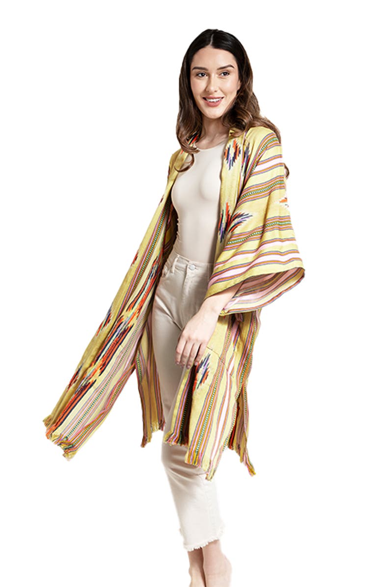 SAACHI Ikat Stripe Cardigan, Alternate, color, Light Green