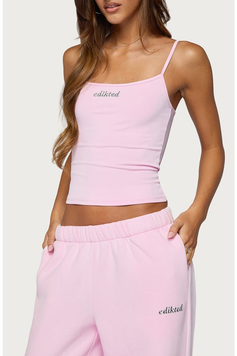 Diva Logo Stretch Tank Top, Alternate, color, LIGHT-PINK