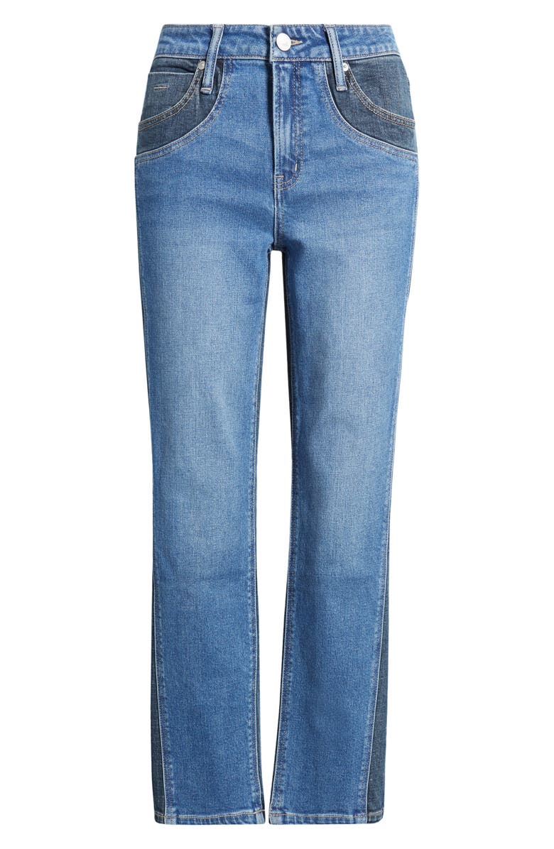 CITY BLUES Two-Tone High Waist Straight Leg Jeans, Alternate, color, Vintage Whisker