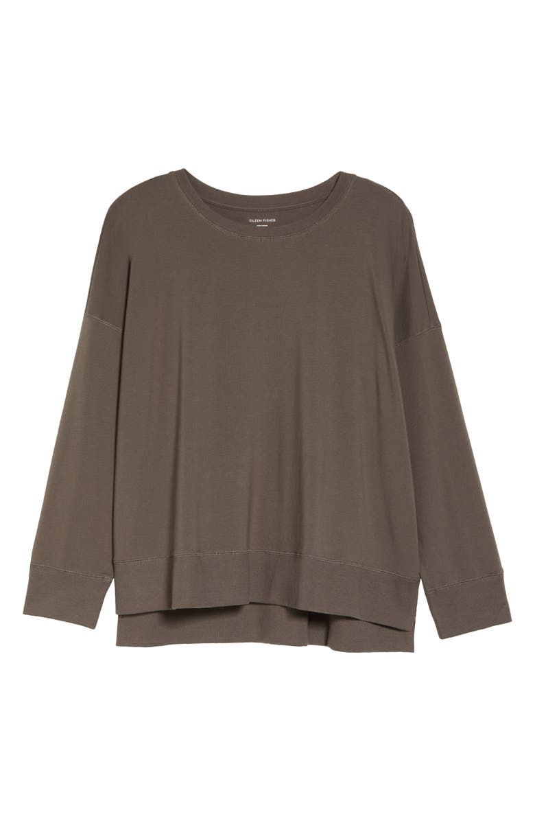 Eileen Fisher Crewneck High-Low Top, Alternate, color, 