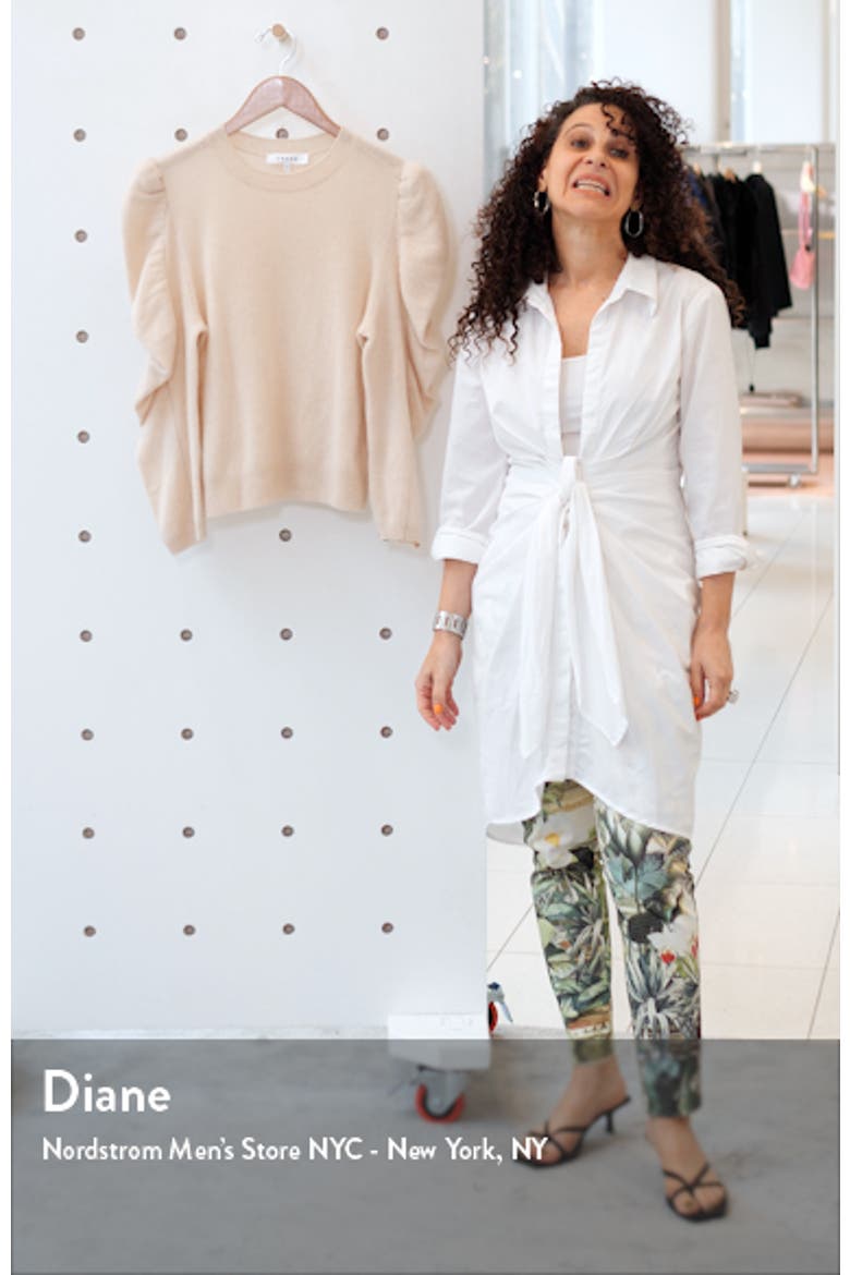 Ruched Sleeve Cashmere Sweater video