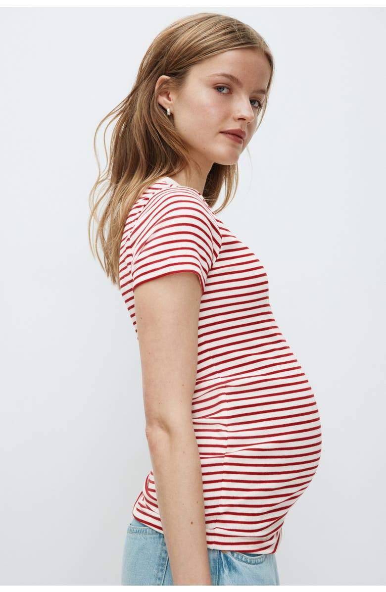 H&M Mama Ribbed Top, Alternate, color, Cream/Black Striped