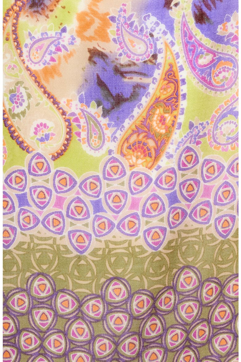 Paisley Wool Scarf, Alternate, color, BLUE